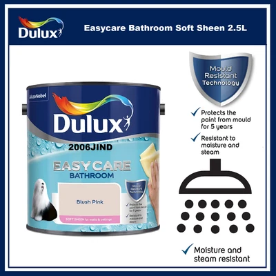 £21.47 • Buy Dulux Easycare Bathroom Soft Sheen Emulsion Paint 2.5L  Blush Pink