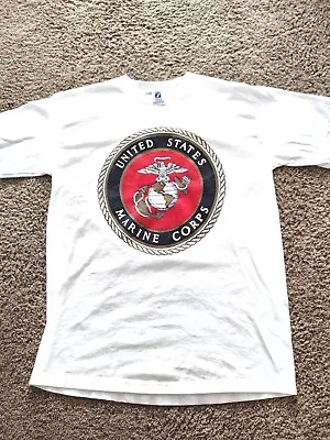 Vintage United States Marine Corps Shirt Men's L Logo 7 Crest Logo T Shirt Tee • $12