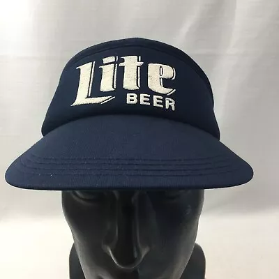 Vintage Miller Lite Beer Logo Sun Visor Cap Blue Size Adjustable • $16