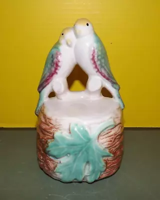 Vintage Morton Art Pottery LOVE BIRDS Wall Mount String Holder -7 Tall • $46