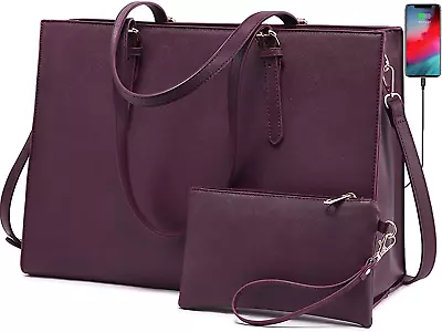 Laptop Bag For Women Fashion Computer Tote Bag Large Capacity Handbag Leather  • £49.62