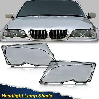 Fit For 02-05 Bmw E46 320i/ 325i/ 325xi/ 330i/330xi Headlight Lens Cover Smoke • $28.29