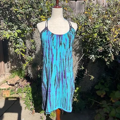 Victoria’s Secret Dress Size M Bra Tops Women Blue Purple Halter Tie Dye Beach • $34.90