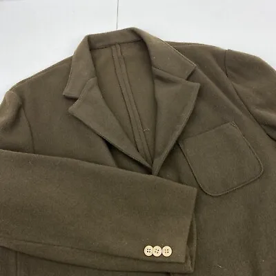 J Crew Coat Men's Large Wool Blend Peacoat Overcoat Jacket Button Made In USA • $49.95