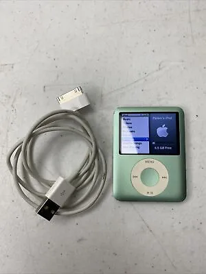 Green Apple IPod Nano 3rd Generation 8GB A1236 MP3 Player Tested • $40