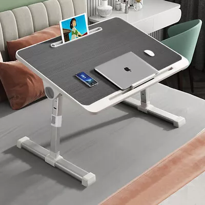 Overbed Laptop Table Bed Tray Sofa Lap Desk Stand Height Adjustable Socket Tray • £21.94