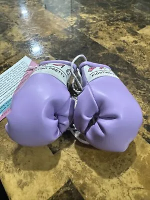 Fighting Pretty Mini BOXING GLOVES 3.5 Inch New Hang From Car Mirror Purple • $4.99