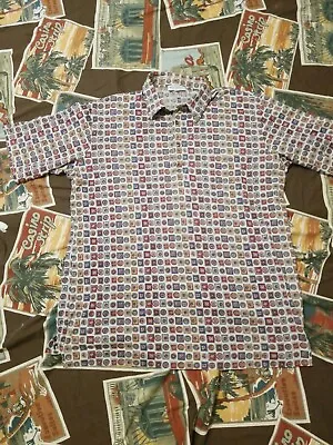 Vintage MAUS & HOFFMAN 100% Cotton Bold Print Shirt Size 44 Made In Italy • $12.88