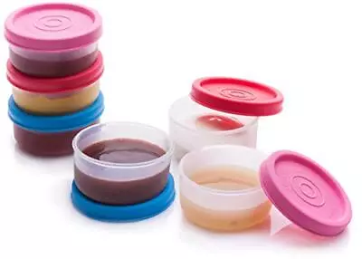 6Pack 1.3oz Mini Food Storage Containers W Lids Leak-Proof Condiment Sauce Cups • $9.25