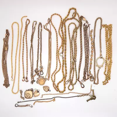 225g+ Lot Of Vintage Gold-Filled Chains Fobs & Pocket Watch Chains • $49.99