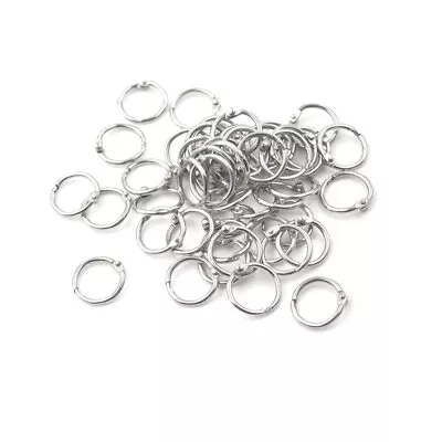 50 Pcs Staple Book Binder 20mm Outer Diameter Loose Leaf Ring Keychain • $8.96