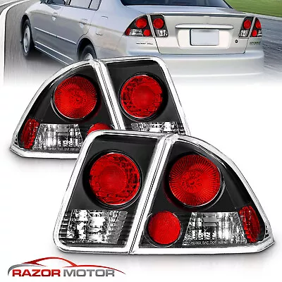 For 2001-2005 Honda Civic ES DX/EX/GX/LX/Hybrid/Value 4DR Black Tail Lights • $72.58