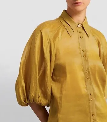 Gorgeous AJE Silk Linen Shirt Top * Size  8 (also Fits 10) • $115