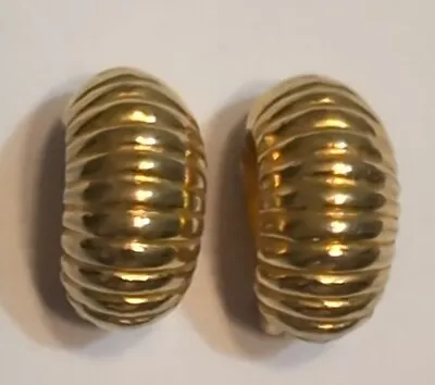 Vintage Kenneth Jay Lane KJL Gold Tone Shrimp Clip Earrings • $19.99