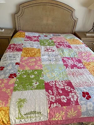 Pottery Barn Kids Island Surf Aloha Patchwork Quilt Full Size *6  X 88  • $129.99