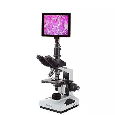 Amscope 40X-2500X Trinocular Compound Microscope +9.7  Touchscreen Imaging • $1041.99