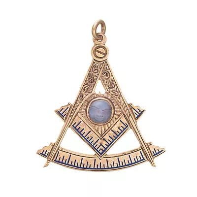 Vintage Masonic Pendant Man In The Moon Moonstone Charm 10k Rose Gold Lodge  • $485