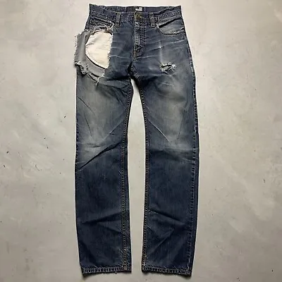 Mens LOVE MOSCHINO Denim Jeans Dark Wash Distressed Size 30 X 33 • $35