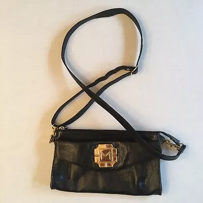 Vintage Leather Monet Black Crossbody Handbag • $21