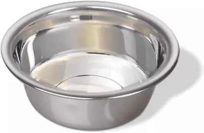 Pets Medium Lightweight Stainless Steel Dog Bowl 32 OZ Food And Water Dish Nat • $5.74