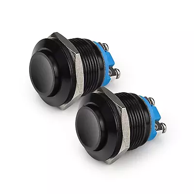 (Pack Of 2) 19MM Momentary Push Button Switch 5A Aluminium Alloy Shell 12V 24V 3 • $15.88