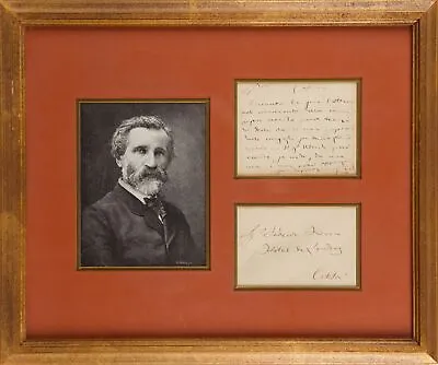 Giuseppe VERDI / Autograph Letter Signed G Verdi Framed With Bust-length • $1898