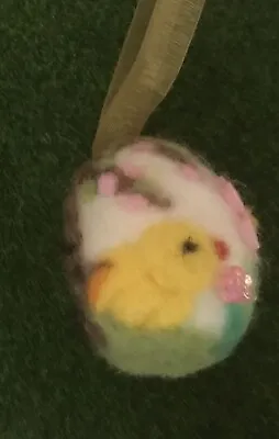 Easter Hanging Decoration Hand Felted Egg With Chicks • £4.99