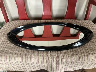 $80 • Buy Mid Century Modern Syroco Cats Eye Mirror Gloss Black