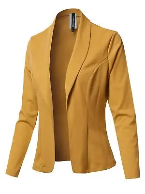 Awesome 21 Solid Long Sleeve Open Front Office Blazer Jacket • $27.99