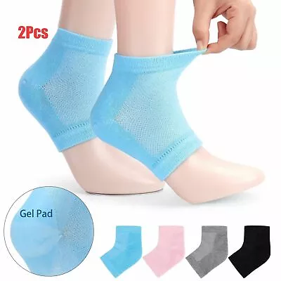 2X Moisturizing Gel Heel Socks Foot Care Dry Cracked Feet Skin Treatment Toeless • $6.78