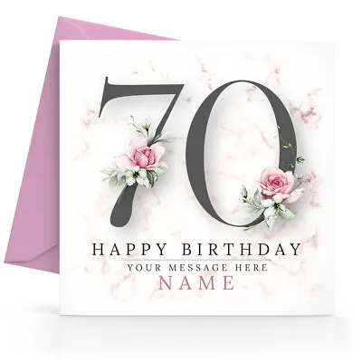 Personalised 70th Birthday Card Female Sister Friend Wife Mum Grandma Mother • £2.95