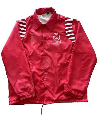 Vintage 80s Rutgers University Windbreaker Jacket Size Large RARE Red/White • $125