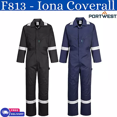 Portwest Mens Iona Coverall Reflective Knee Pad Pockets Safety Boiler Suit F813 • £36.99