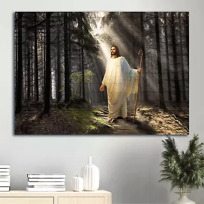 Jesus Poster - Light In Miracle Forest Religious Painting Poster - Inspirati... • $15.42