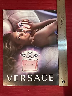 Model Candice Swanepoel For Versace Perfume Print Ad - Great To Frame! • $6.95