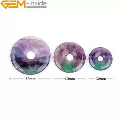 Circle Donuts Natural Amethyst Quartz Stone Beads For Women Jewelry Ring Making • £5.83