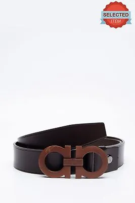 £159 • Buy RRP €450 SALVATORE FERRAGAMO Leather Belt Size 95/38 Gancini Logo Blank Buckle