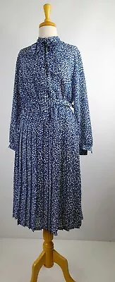 Evelyn Eve Blue And White Patterned Vintage Dress- Beautifully Made -Size 14 • $35