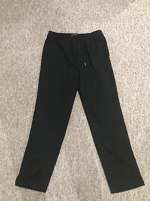 H&M Men Pant Straight Leg Reg Fit/Coupe Elastic Waist Drawstring Black Sz Small • $35