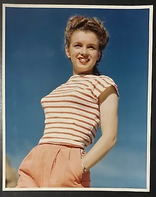 1945 Marilyn Monroe Original Photo Andre Dienes Striped Shirt Road Trip Capris • $400