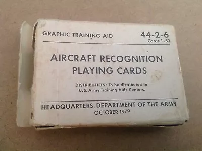 $5.99 • Buy Playing Cards - Army - Aircraft Recognition Playing - 1979