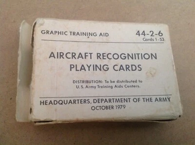$5.99 • Buy Playing Cards - Army - Aircraft Recognition Playing - 1979