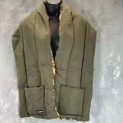STEVE MADDEN Women's Green/Animal-Print Fleece Pocket Puffer Scarf SZ OS • $30