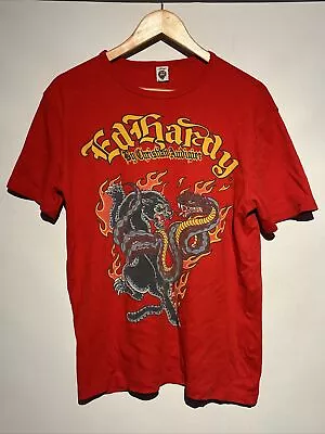 Vintage Y2K Ed Hardy By Christian Audigier Mens T Shirt XL Snake Panther • £22