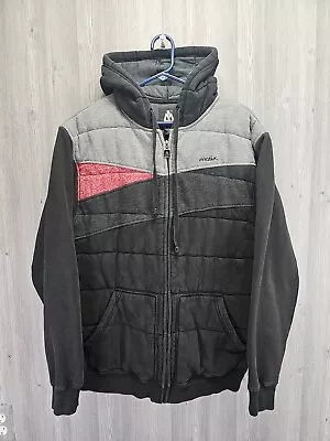 Matix Full Zip Hoodie Mens Size M Black/Gray/Red Quilted • $19.99