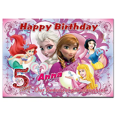 C069; Large Personalised Birthday Card; Custom Made For Any Name; Princesses  • £4.50