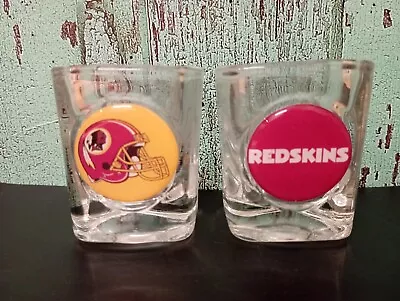 NFL Official Washington Redskins Set Of 2 Shot Glasses New With Hologram Sticker • £15.99