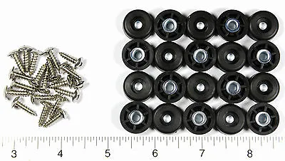 20 SMALL ROUND RUBBER FEET W/ SCREWS   1/2 W X 1/4 H   - MADE IN USA - FREE S&H • $10.99