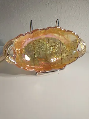  Indiana Glass Marigold Peach Carnival Dish • $10