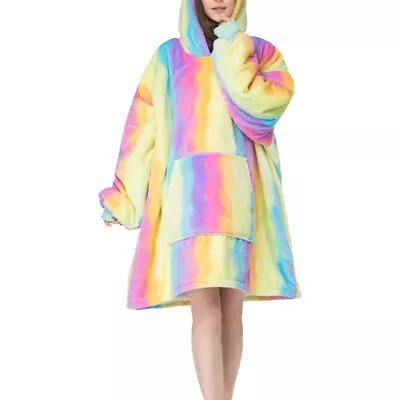 Hoodie Blanket Oversized Big Hooded Ultra Plush Sherpa Giant Sweatshirt Blanket • £10.99